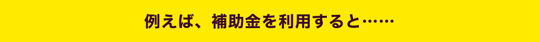 例えば、補助金を利用すると……